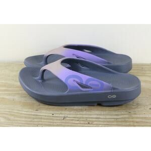 Oofos Ooahh Sport Mens 9 Multicolor Gray Recovery Slide Sandals Flip Flops